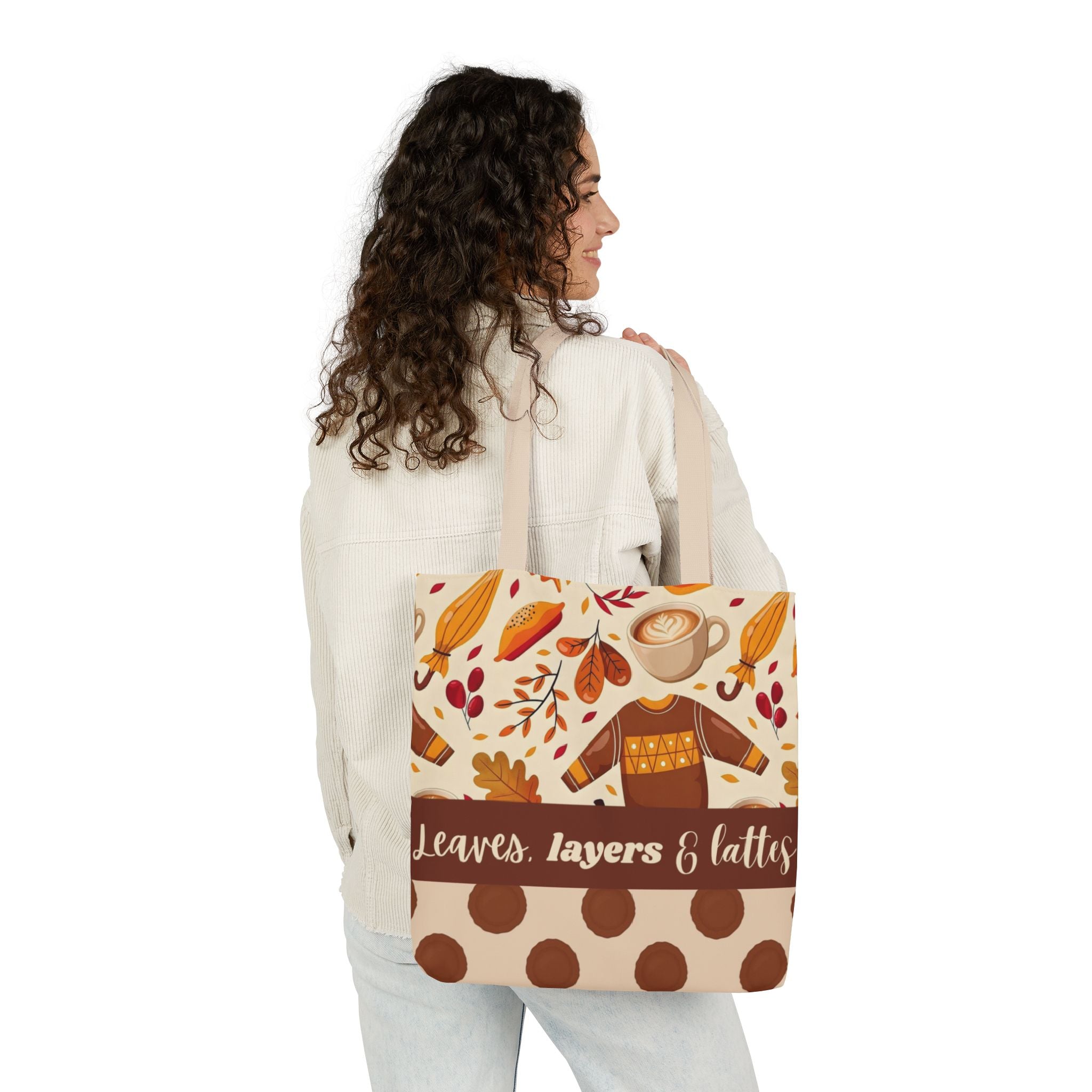 Leaves Layers Lattes Autumn Canvas Tote