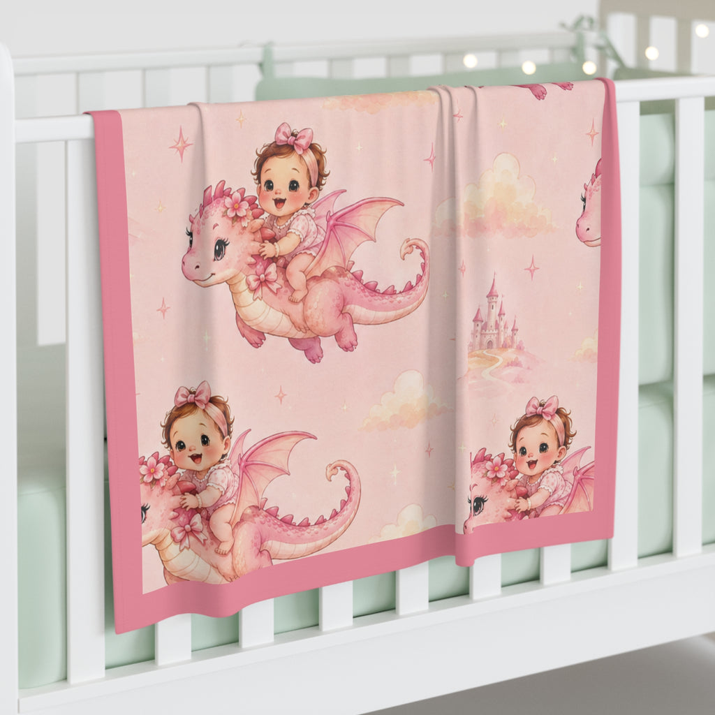 Dragon Rider Baby Swaddle Blanket (Girl)