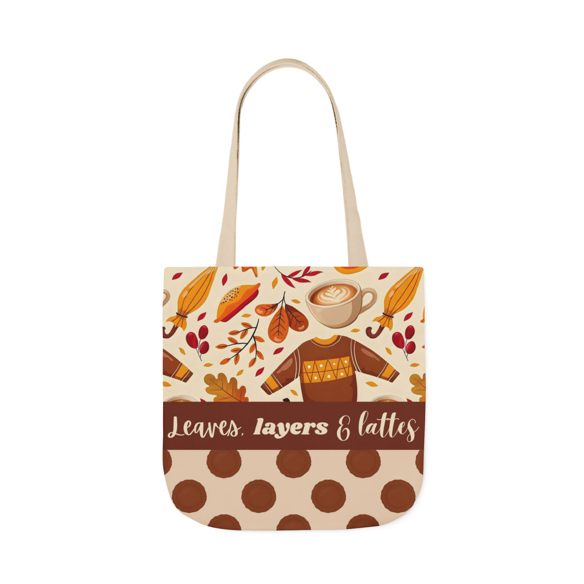 Leaves Layers Lattes Autumn Canvas Tote