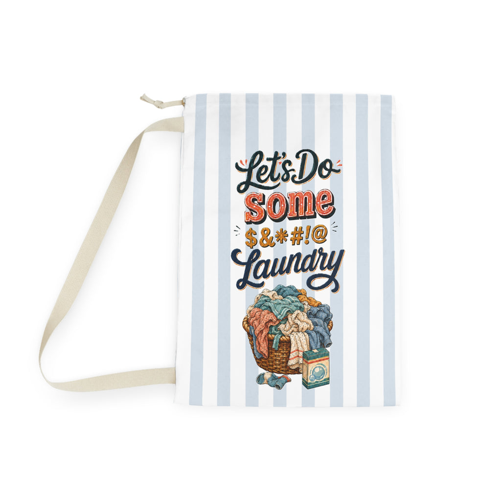 Let's Do Some Laundry Striped Laundry Bag