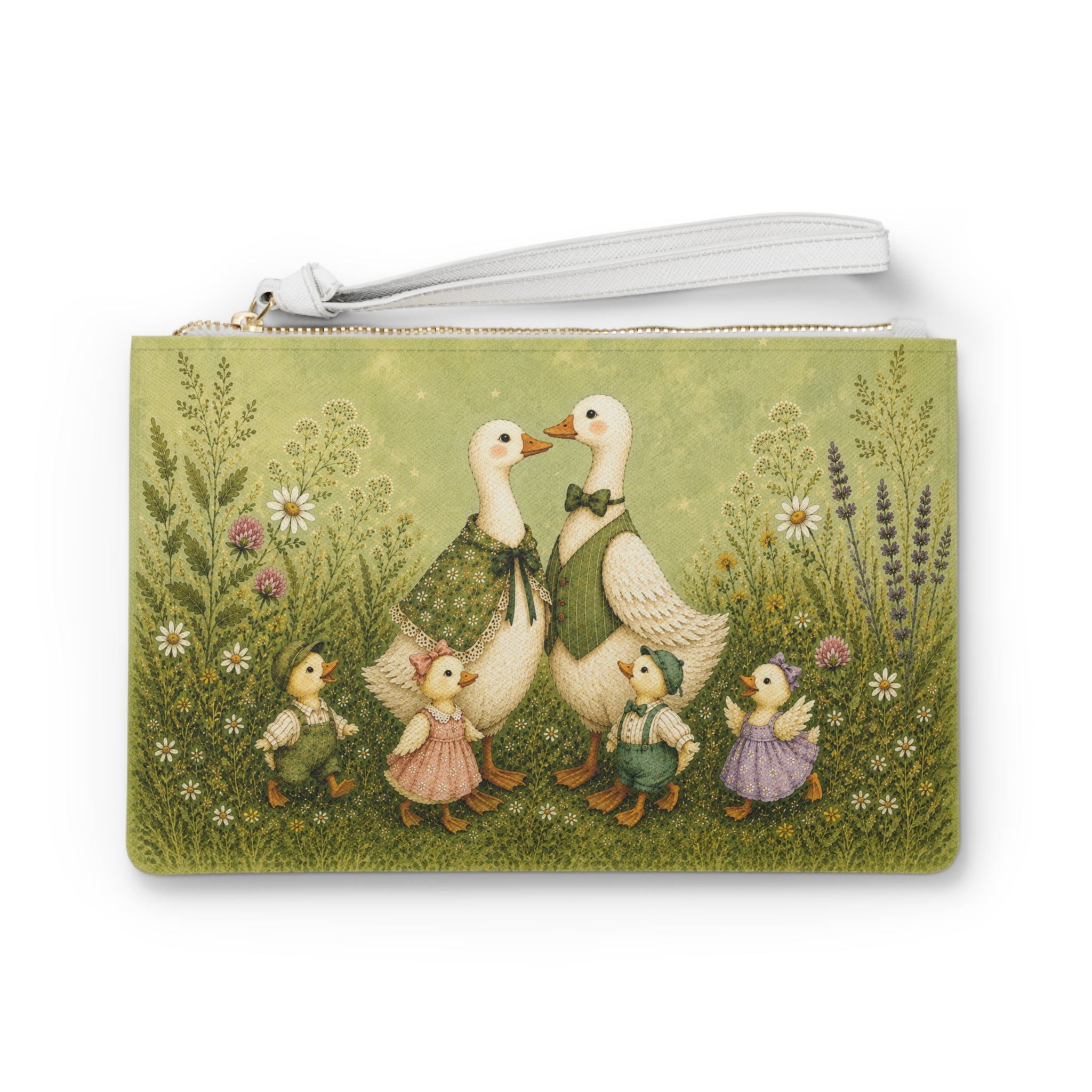 Vintage Geese Family Clutch Bag