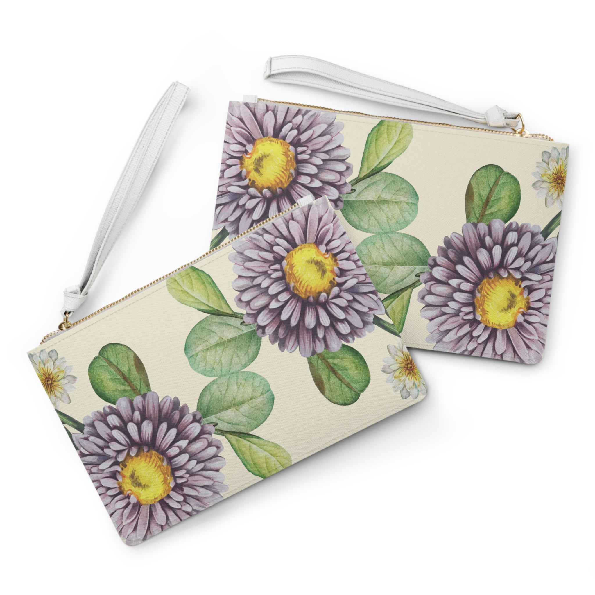 Purple Asters Clutch Bag