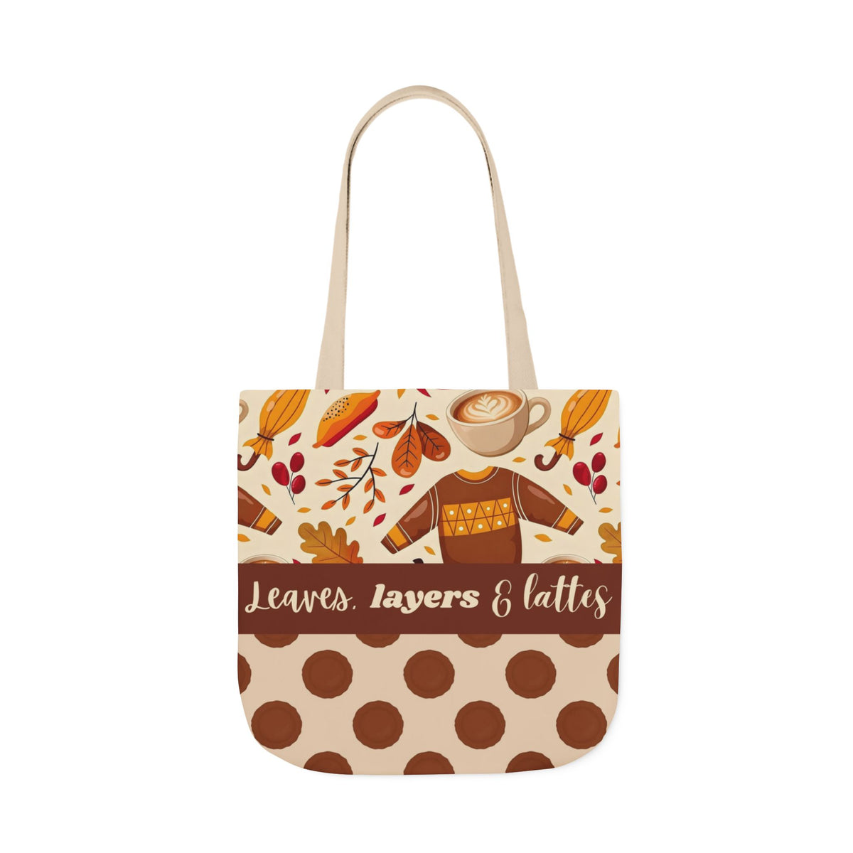 Leaves Layers Lattes Autumn Canvas Tote
