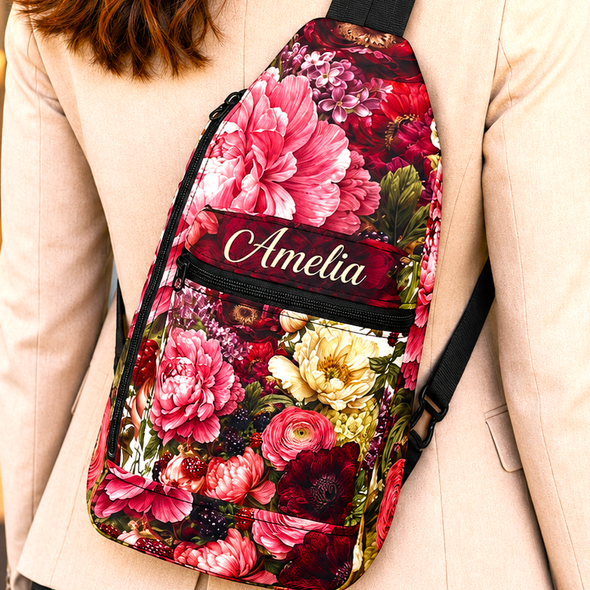 Burgundy Garden Sling Bag