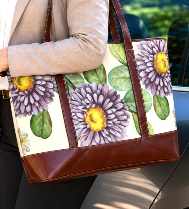 Purple Asters Handbag